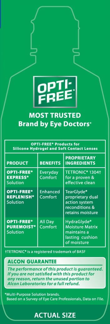 Opti-Free Replenish Multi-Purpose Contact Lens Cleaning and Disinfecting Solution with Lens Case, 10 FL OZ (Pack of 2)