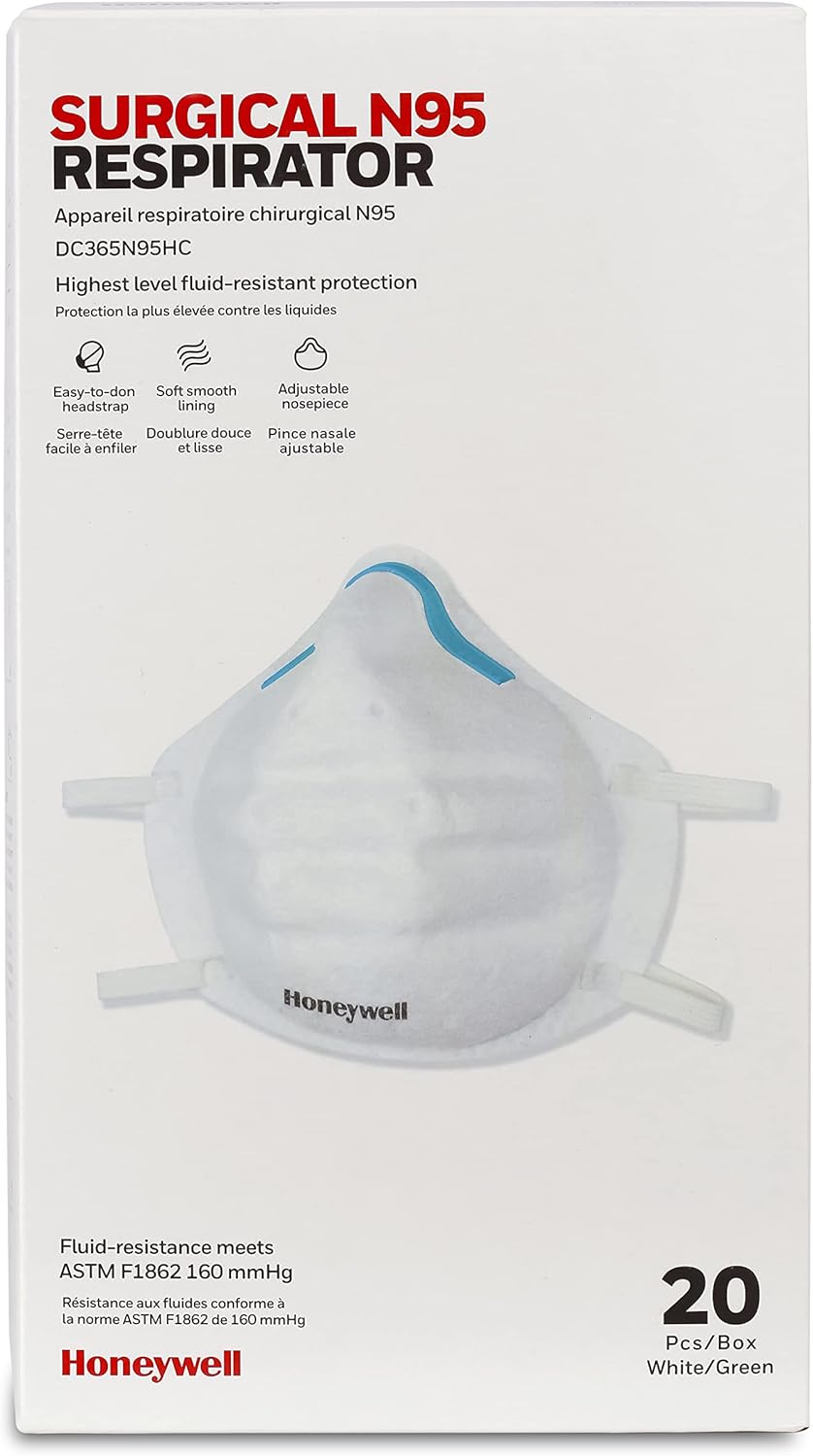 Honeywell Surgical N95 Respirator, Safety NIOSH-Approved, 20-pack