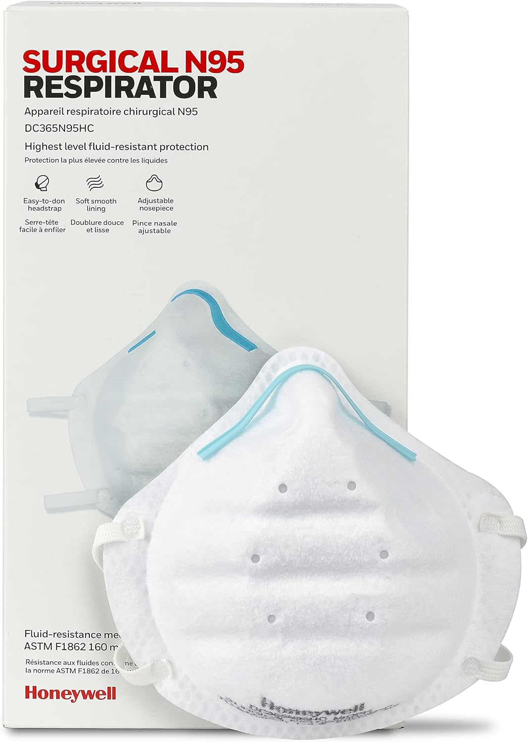 Honeywell Surgical N95 Respirator, Safety NIOSH-Approved, 20-pack